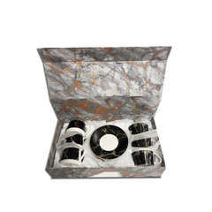 12 PC Black & Gold Turkish Coffee Cup Set