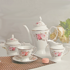 17 PC British Rose Tea Set