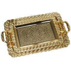 19.5" Single Large Luxurious Vintage Royal Gold Serving Tray