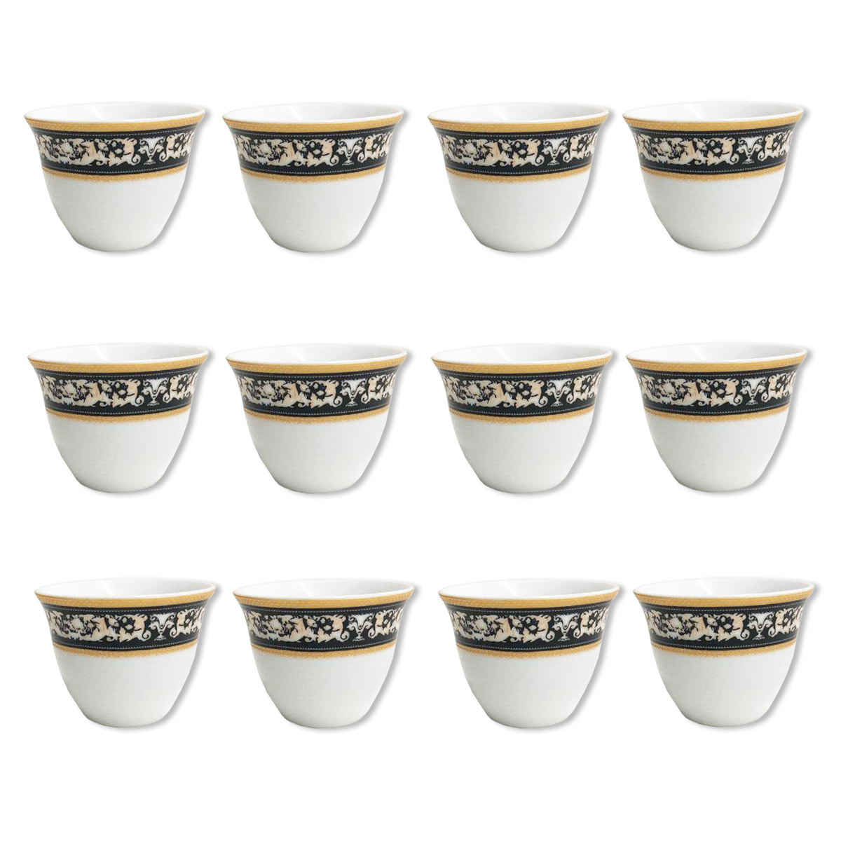 12 PC Classy Gold Tea Cup Set Without Handle