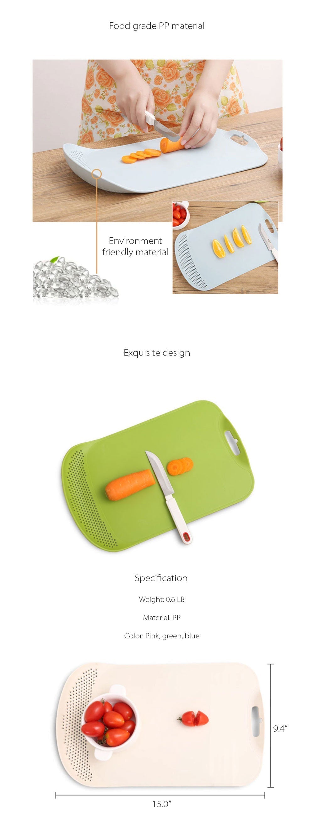 2 in 1 Cutting Board - Blue