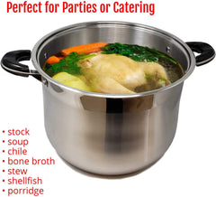 10 QT Stainless Steel 18/10 Induction Stock Pot (Free Gift 2 Spoons)