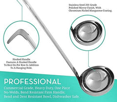 16 Oz Stainless Steel Ladle With Curve Handle