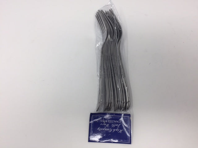 12 PC Wavy Cloud Design Stainless Steel Silver Dinner Fork