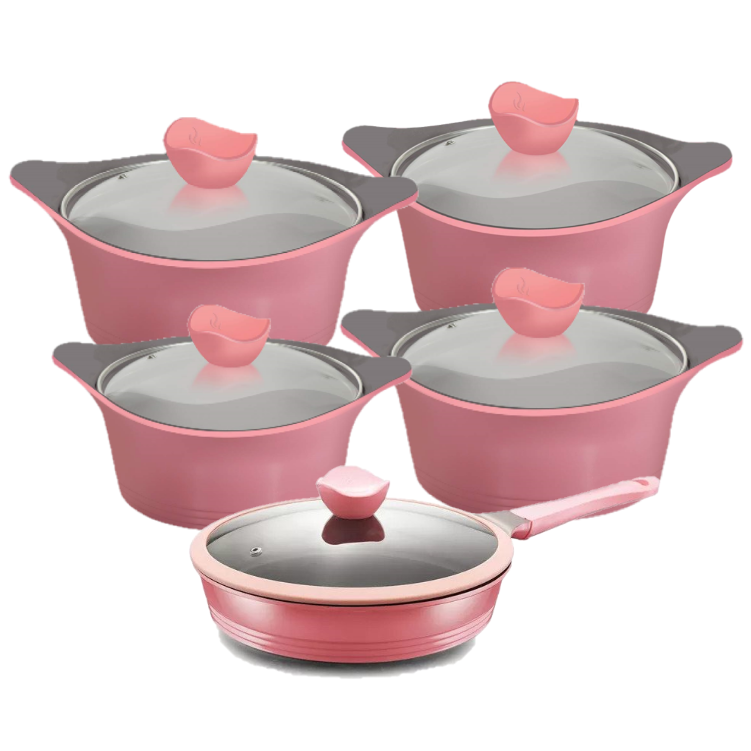 10 PC Beige Ceramic Casserole Cookware Set