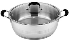 16 QT Stainless Steel 18/10 Induction Low Pot With Silicon Handle