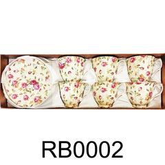 12 PC Pink Rose Design Tea Set