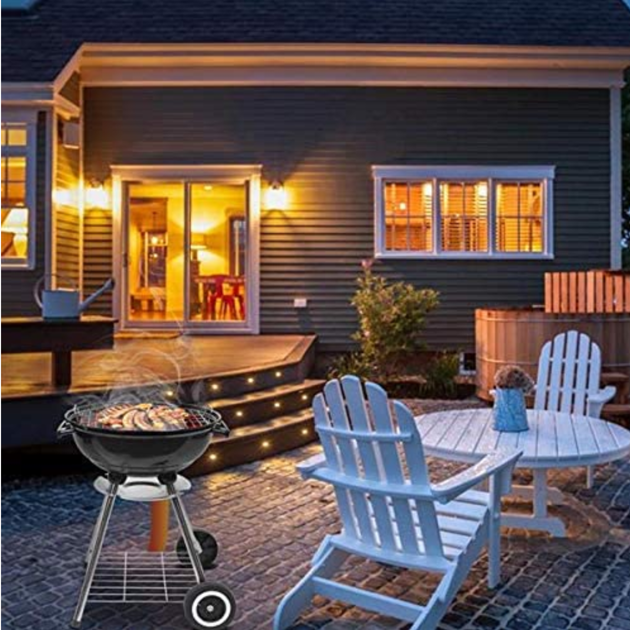 17" Round Portable BBQ Roaster Grill - Asador- Charcoal Grill