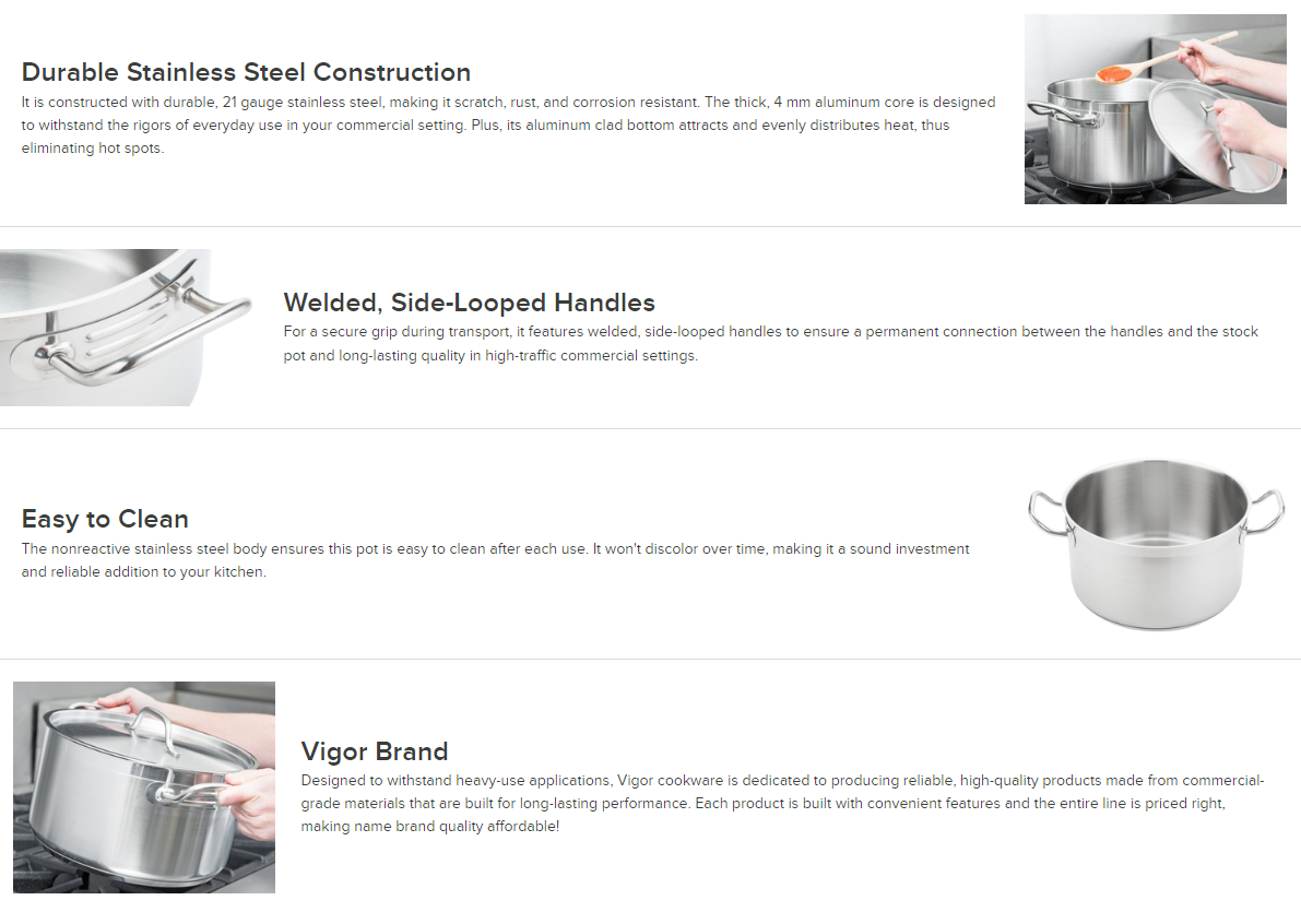 2 PC 24 & 35 QT Stainless Steel Induction 18/10 Stockpot