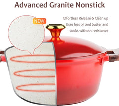 12-Piece Granite Cookware Set RED