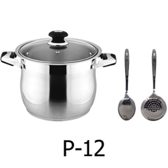 12 QT Stainless Steel 18/10 Induction Stock Pot (Free Gift 2 Spoons)