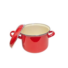 10 PC Red Stock Pot Enamel