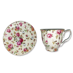 12 PC Pink Rose Design Tea Set