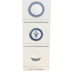 12 PC Blue Martha Stewart Dinnerware Set with 24 PC Cutlery Set