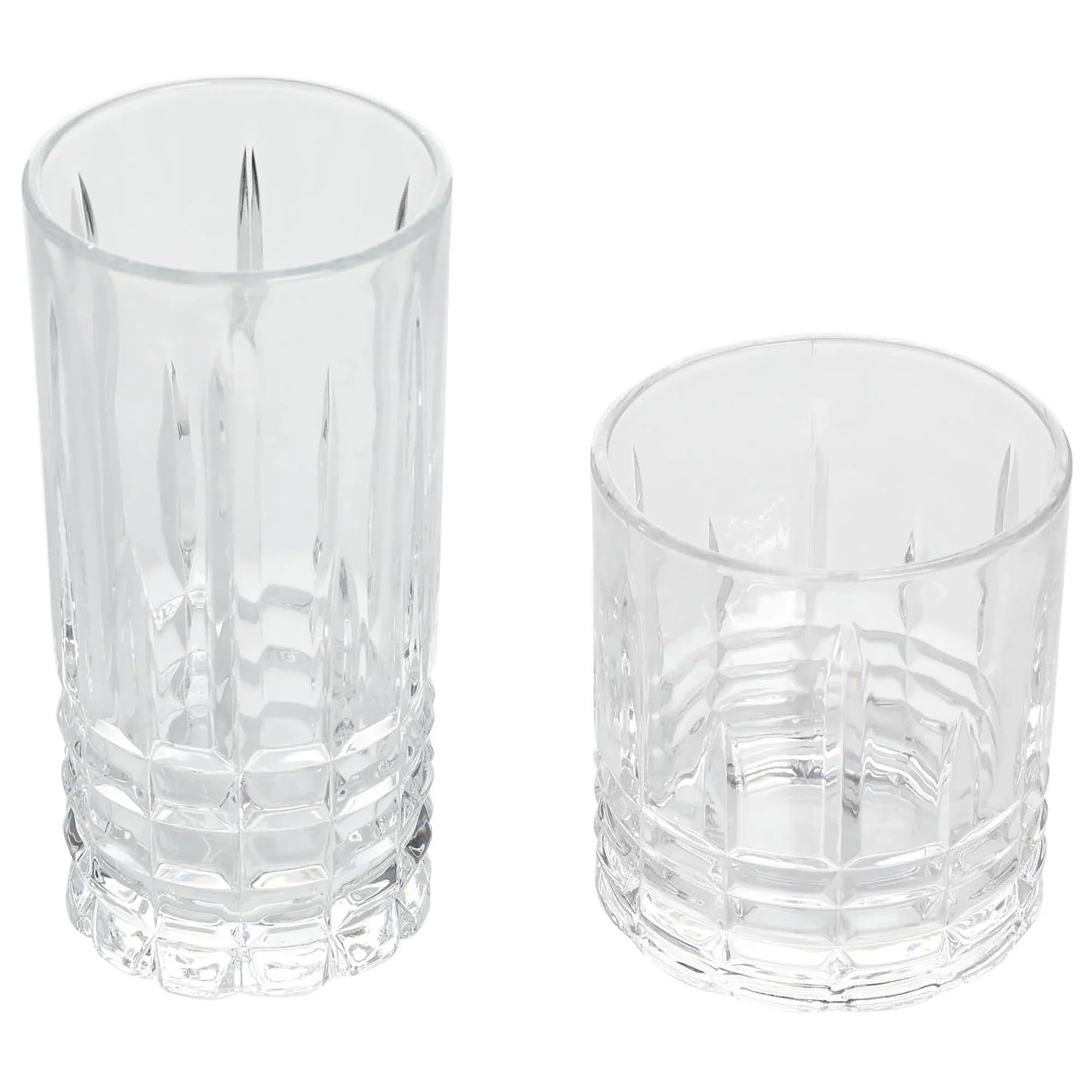 16 PC Jewelite Tumbler and Double Old Fashioned Glass Set